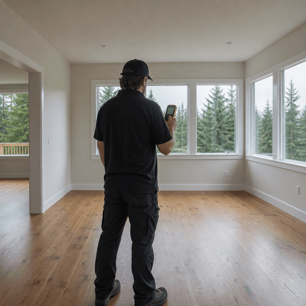 Final water damage restoration inspection and drywall repair completed in Burnaby home